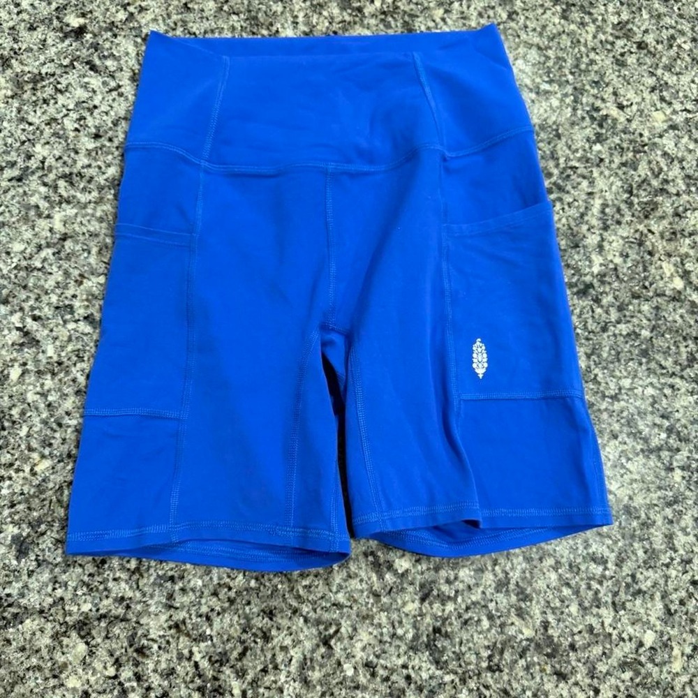 FP Movement Free People Never Better Pocket Bike Shorts Blue Small